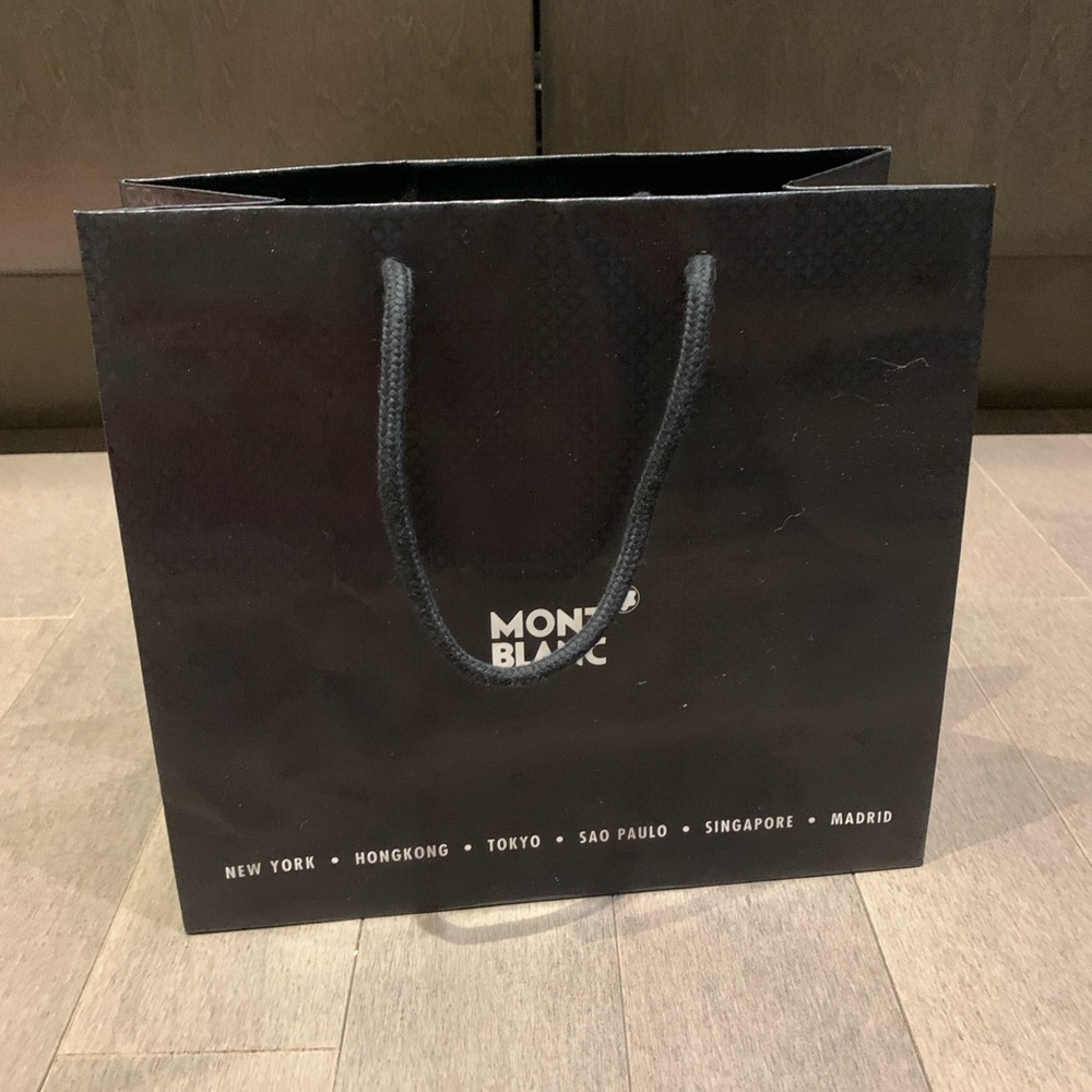 Montblanc Black Paper Shopping Gift Bag 9.75"